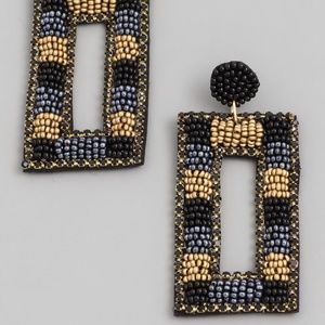 Beaded Rectangle Drop Earrings On sale!🚨
